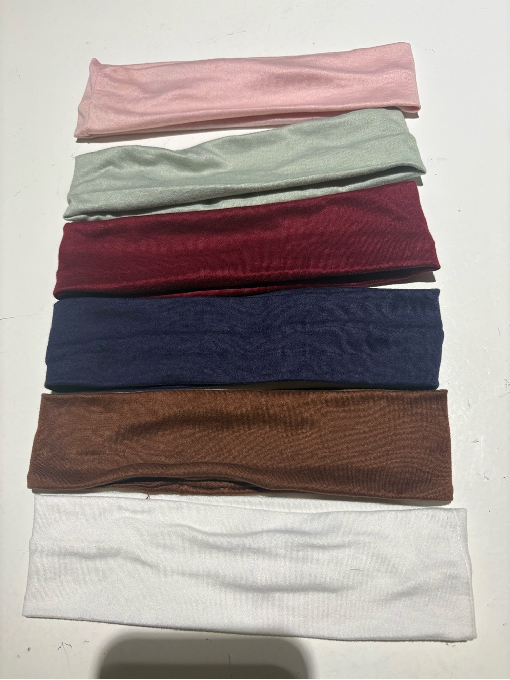 Women Stretchy Headbands - 6 Pack (Pink, Mint, Burgundy, Navy, Brown, White)